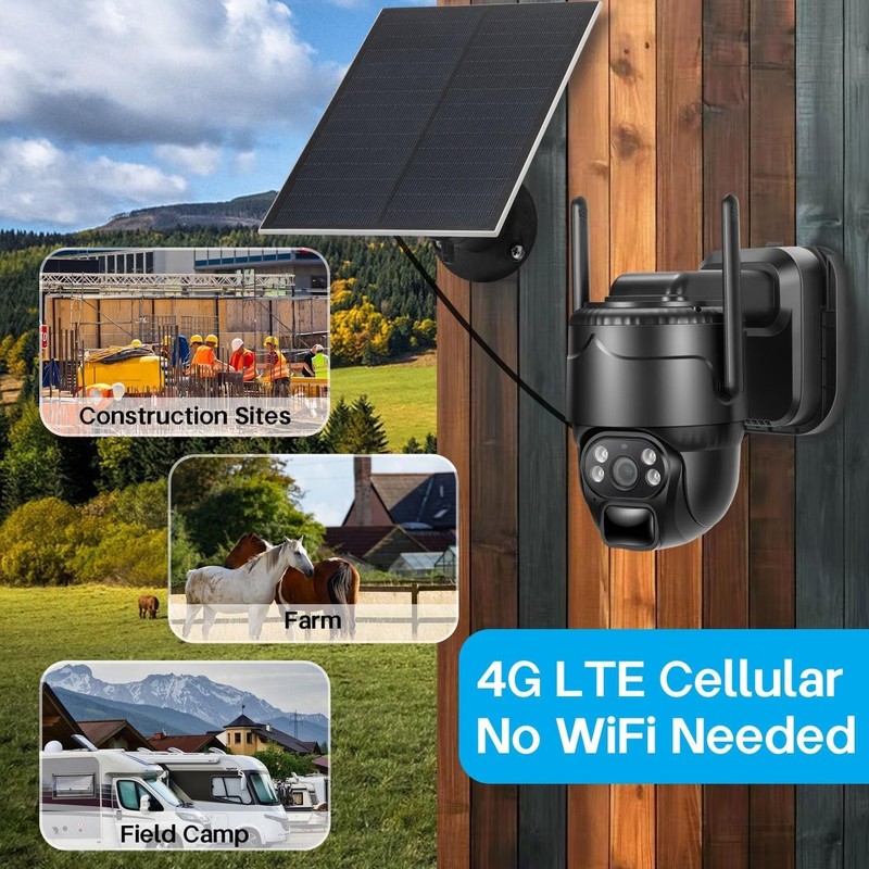 4G LTE Solar Security Camera: Wireless Outdoor 2K Vision & PIR Motion Sensor gallery