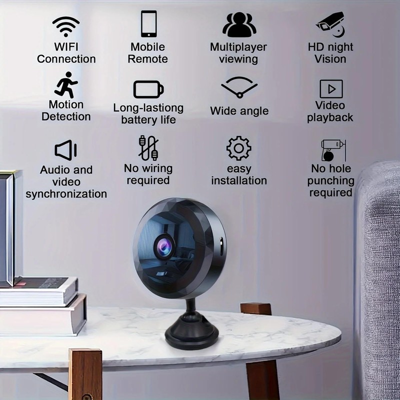 Wireless Mini Wifi Security Camera with Night Vision Motion Detection Rechargeab gallery