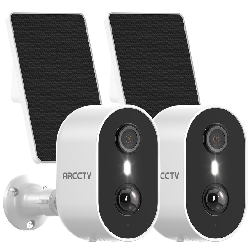 ARCCTV Wireless Solar Security Camera 3MP WiFi 2Way Audio Smart Outdoor 2PACK