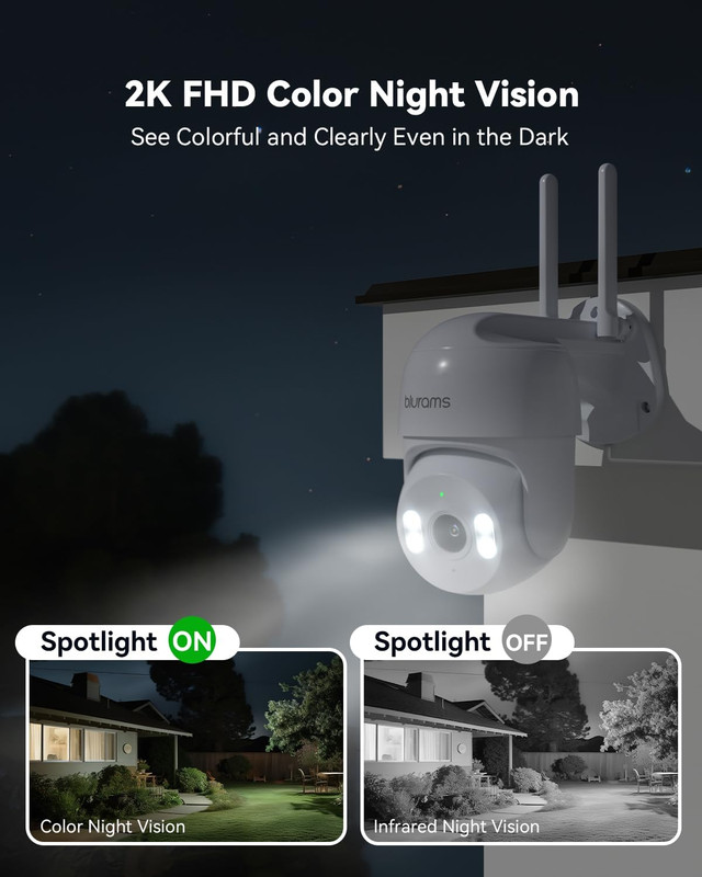 2Pack Security Cameras Outdoor Wired, 2K 360° PTZ Outdoor Security Camera, Weath gallery