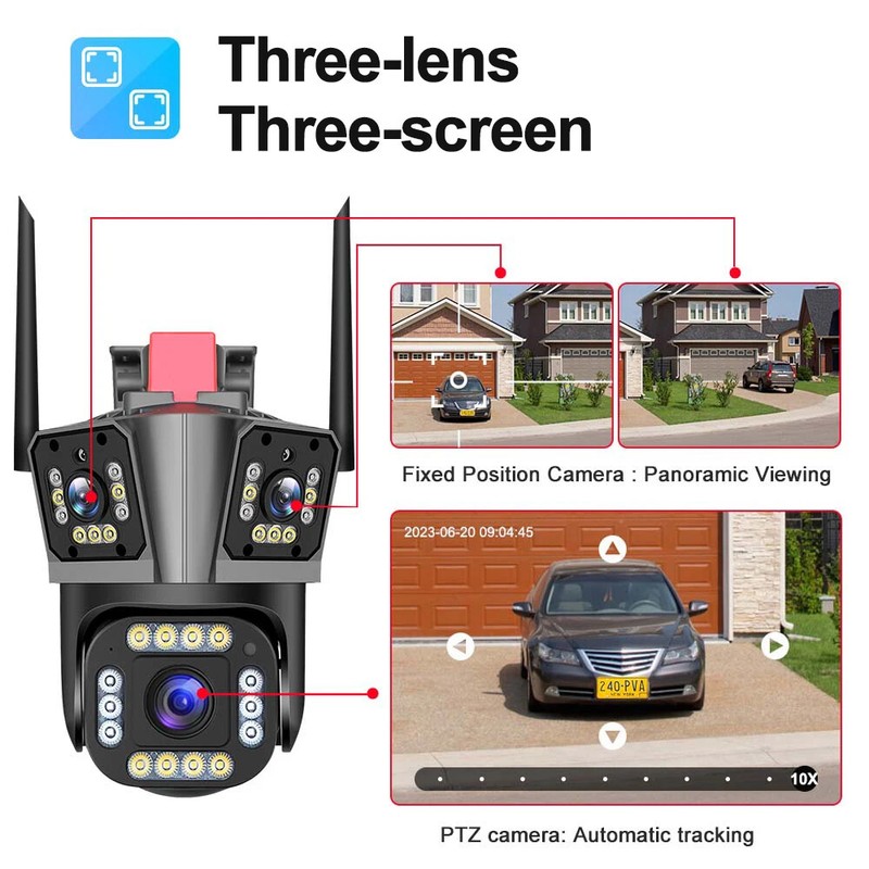 5K 12MP WiFi IP Camera Outdoor PTZ Auto Tracking Waterproof Security CCTV Video gallery