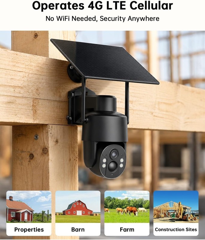Solar Powered 4G Security Camera - No WiFi, 2K Color Night Vision, Outdoor gallery