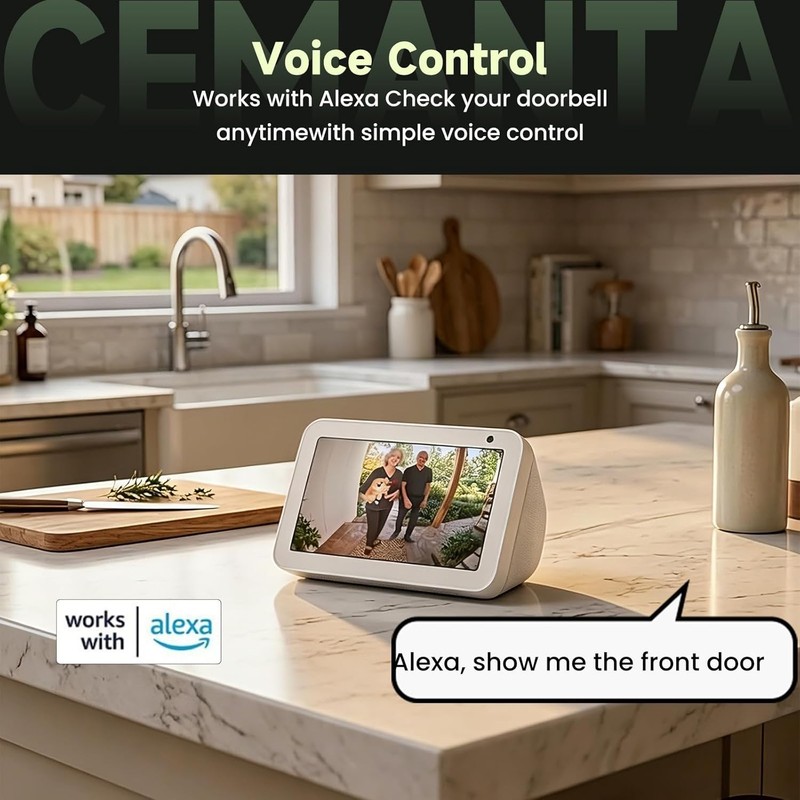 CEMANTA 1080P Dual-Cam Video Doorbell Camera Wireless, No Subscription gallery