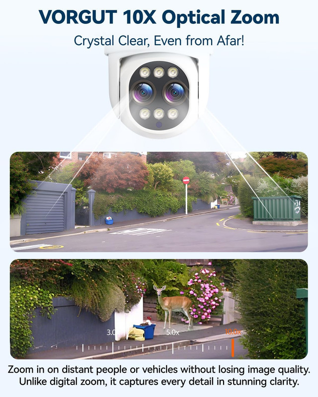 Security Camera Wireless Outdoor System with Monitor, 2pcs Dual Lens 10X Hybrid gallery