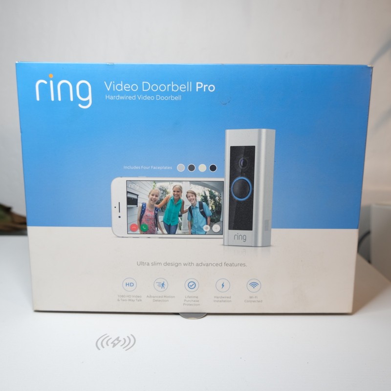 Ring Video Doorbell Pro 2018 Wired w Original Box + Faceplates Untested gallery