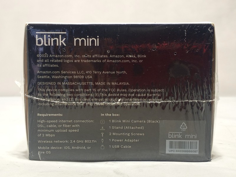 Blink Mini Indoor Plug-in HD Smart Security Camera Black -New gallery
