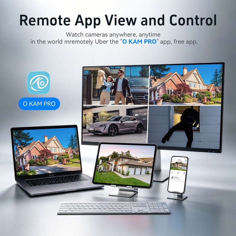 4MP WIFI Solar Battery PTZ Color Security Camera System with 10inch Monitor 500G gallery