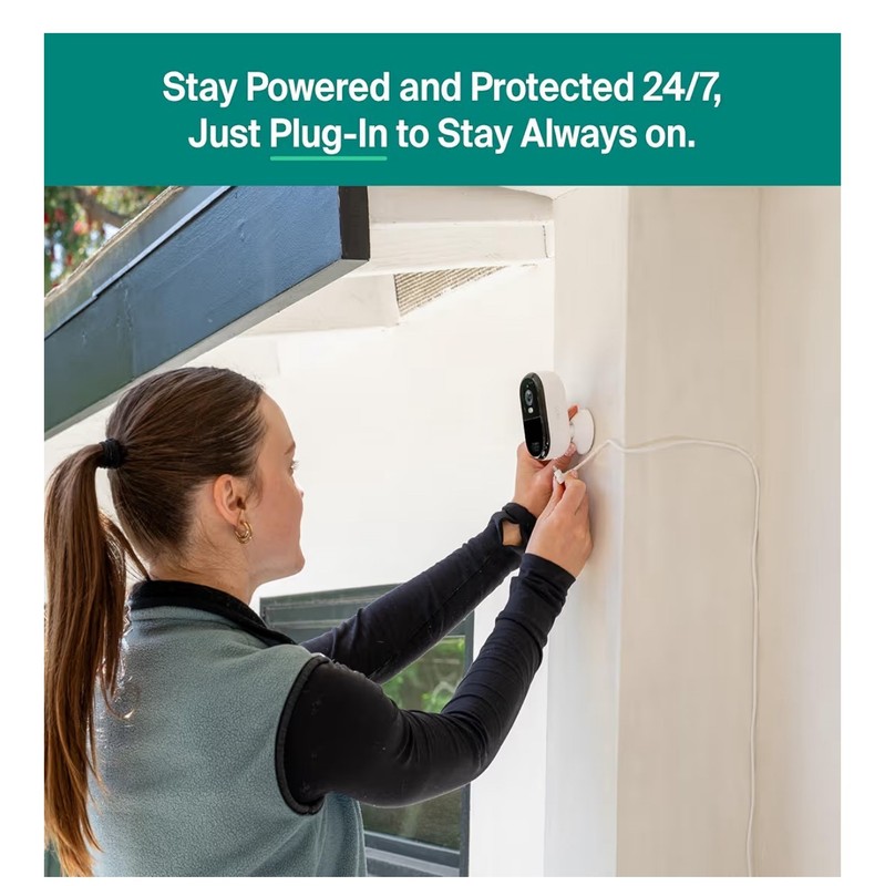Arlo Essential 2K Security Camera (2025 version), continuous plug-in power. gallery