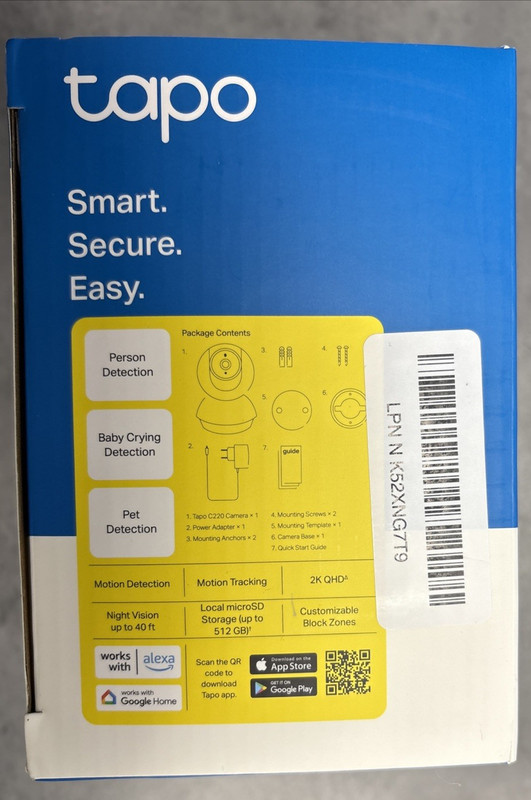 TP-Link Tapo C220 2K QHD Pan Tilt Security Camera Baby Pet Monitor WiFi gallery