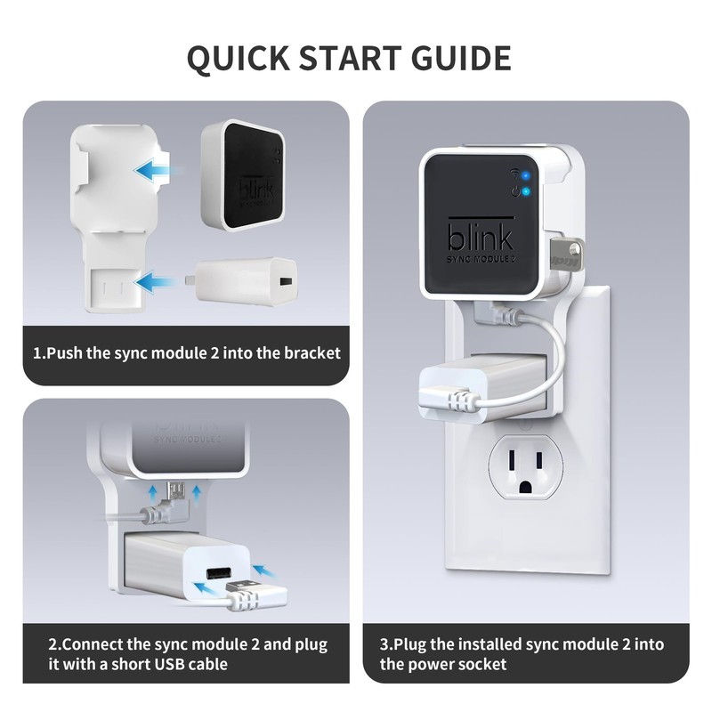 256GB USB Flash Drive & Outlet Wall Mount for Blink Sync Module 2 with Short ... gallery