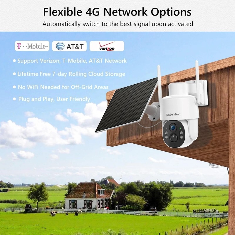 4G LTE Cellular Security Camera 2K Solar Outdoor 360 View Color Night Vision gallery