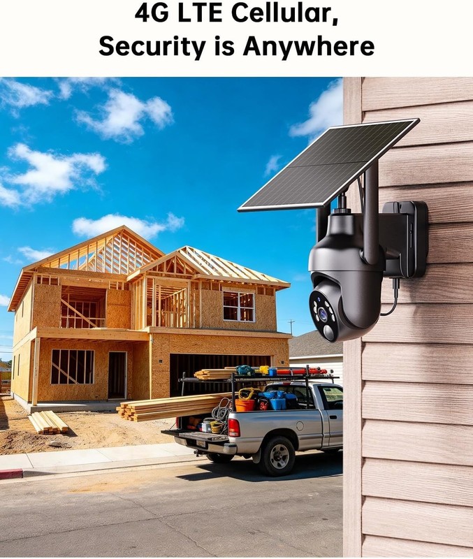 Tefrio No WiFi Security Camera with Built-in 4G LTE SIM Card, 360° Panoramic Vie gallery