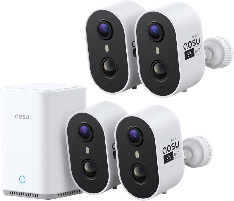 2K Wireless Security Camera Kit, 6X Zoom, AI Detection, Color Night Vision
