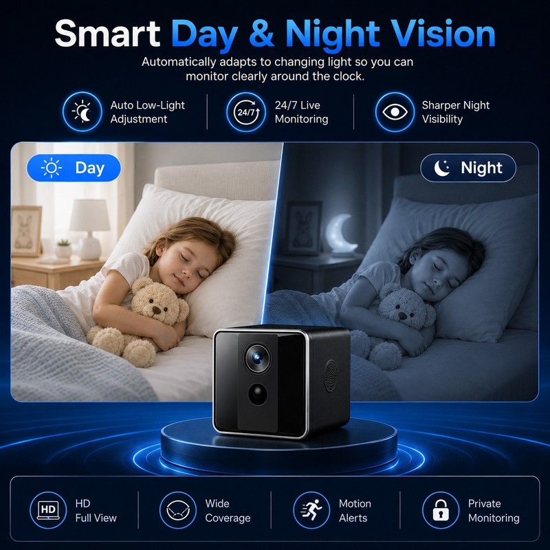 Wireless Smart Mini Security Camera 1080P HD WiFi Night Vision Motion Detection gallery