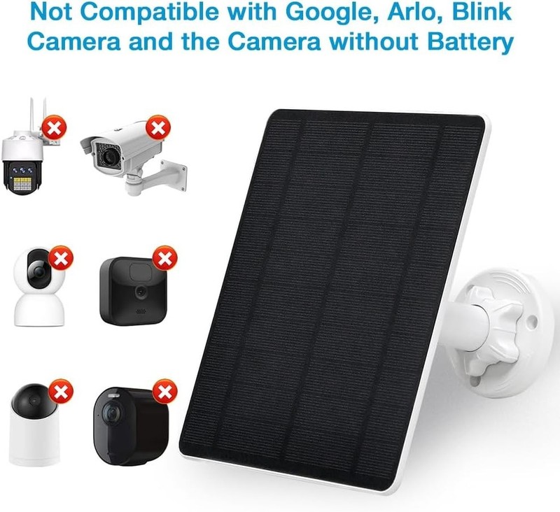 5W High-Efficiency Solar Panel for Security Cameras - Waterproof & Adjustable gallery