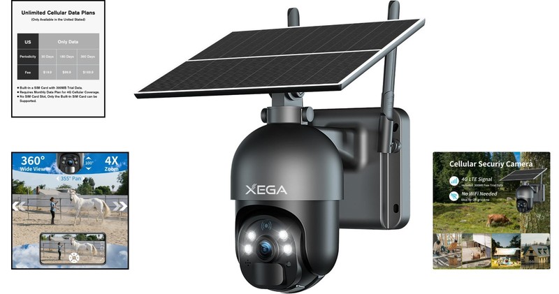 Waterproof 4G LTE Solar Security Camera with 2-Way Talk & Night Vision gallery