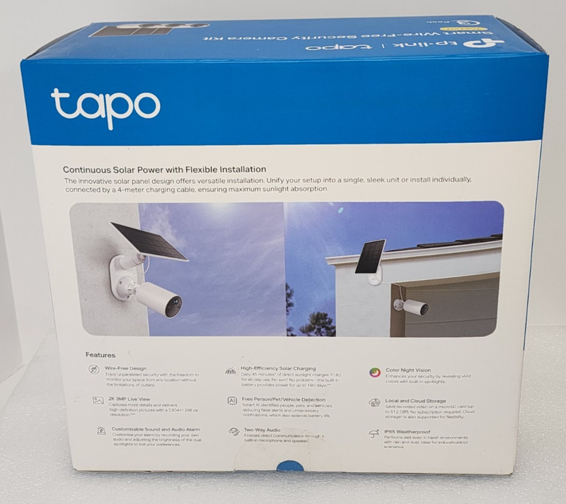 TP-Link Tapo 2k Solar Smart Security Camera, 3-pack Wire-Free Detection, NEW gallery