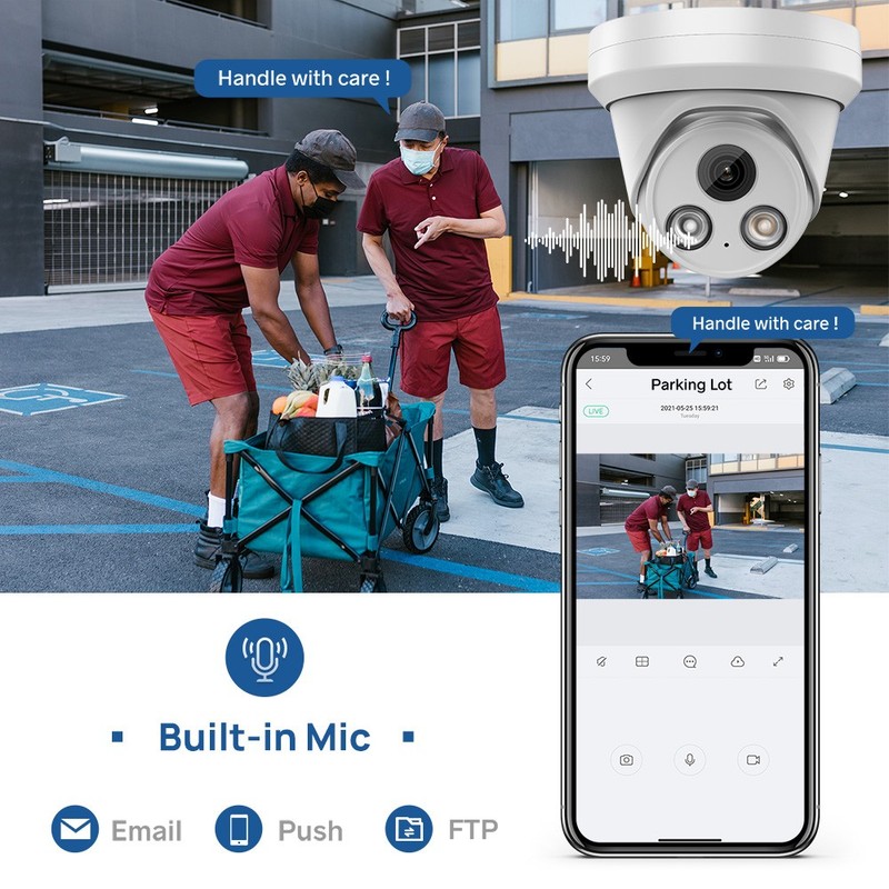 VIKYLIN 4K 8MP Dual Light Turret IP Camera Full Color IR Built-in MIC Wholesale gallery