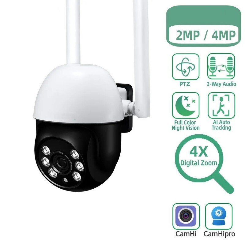 4MP 2K PTZ IP Camera WiFi Video Security Surveillance 4X Digital Zoom Speed Dome