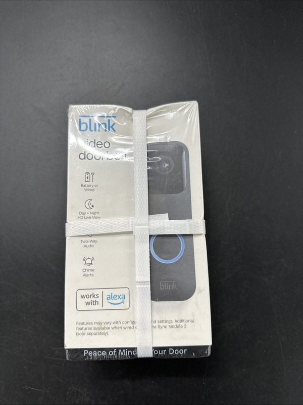Blink Smart Wi-Fi Video Doorbell Wired/Battery 2 Way Audio with Alexa Black NEW