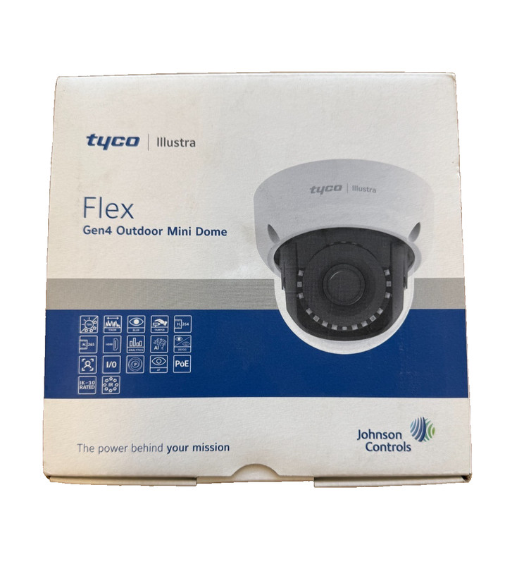 Tyco Illustra Flex IFS04-D12-OIA4 Gen4 4MP MiniDome Security Outdoor Camera