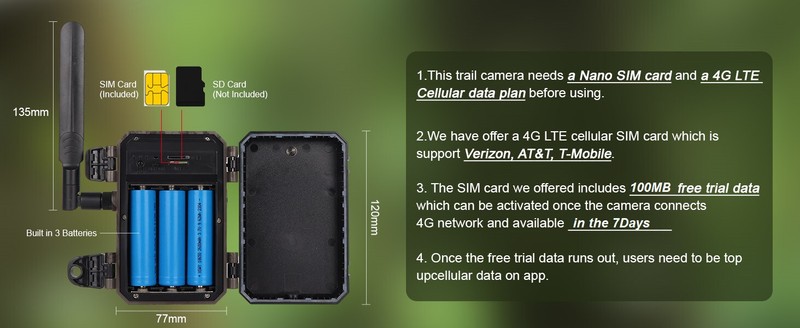 BOAVISION 4G LTE Solar Powered Trail Camera Outdoor Hunting Camera SIM Card gallery