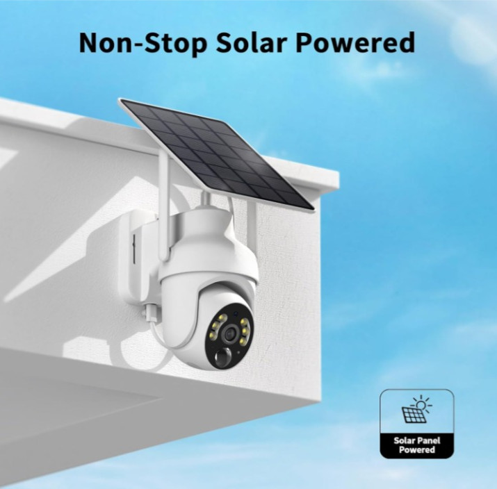 2 Cámaras Seguridad Solar 2K WiFi Exterior PTZ Visión Nocturna Audio Bidireccion gallery