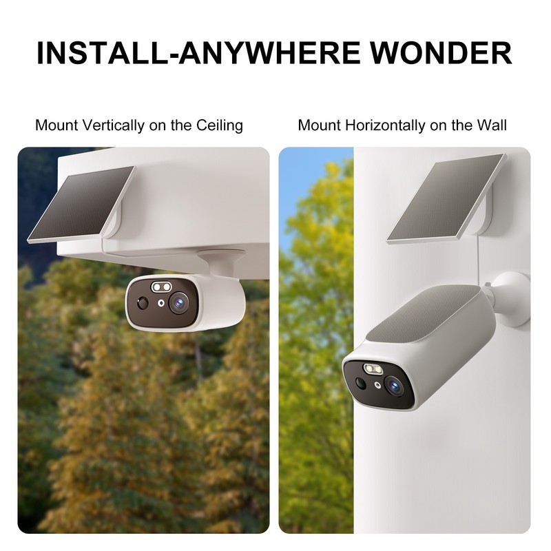 2K Solar Camera Outdoor Wireless-2.4Ghz&5Ghz Wifi Cameras for Home Security 2PCS gallery