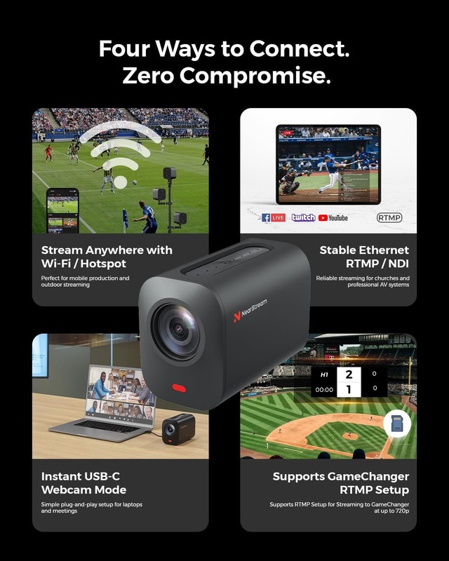 NearStream VM33 Gen 2 Wireless Camera 40X Zoom 2K Live gallery