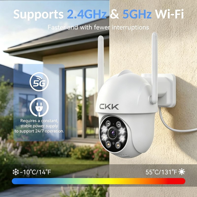 2K Security Cameras Outdoor 2Pack, 2.4G/5G Wireless Home Security Cameras, 36... gallery