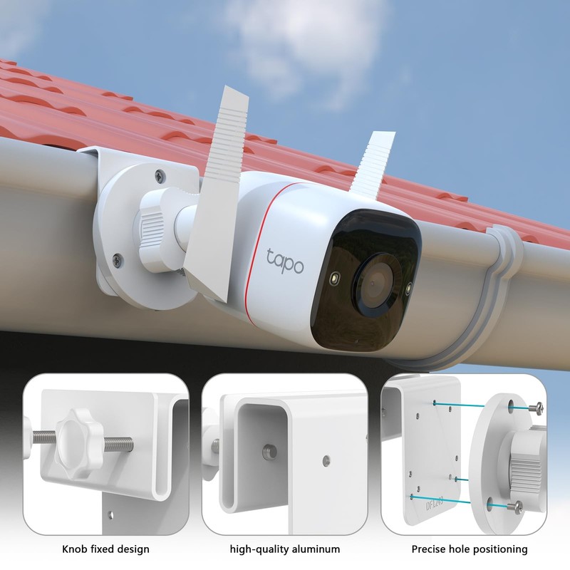 TIUHU Gutter Mount Bracket Compatibility with TP-Link Tapo 2K QHD C320WS/ 3MP... gallery