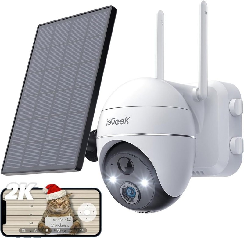 ieGeek Security Camera,Wireless Outdoor 2K WiFi PTZ Solar Powered Night Vision