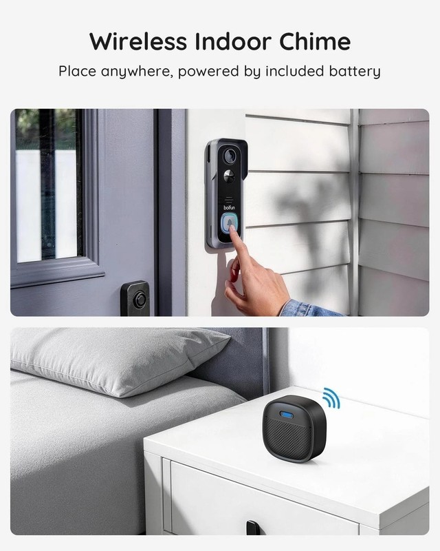 Wireless Video Doorbell Camera No Subscription 2K HD Night Vision gallery