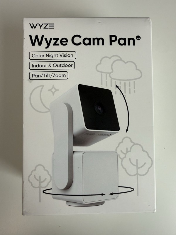 Wyze Cam Pan v3 1080p Wi-Fi IP Camera Color Night Vision Pan-Tilt Zoom White