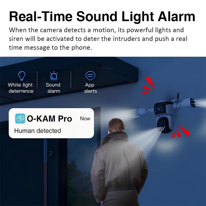 Triple Lens WiFi PTZ Security Camera, Three Cameras in One, Side Cameras with... gallery