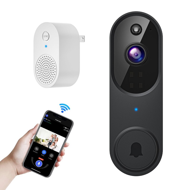 Orbitell Wireless Wi-Fi Video Doorbell Camera with Two Way Audio, AI Motion D…