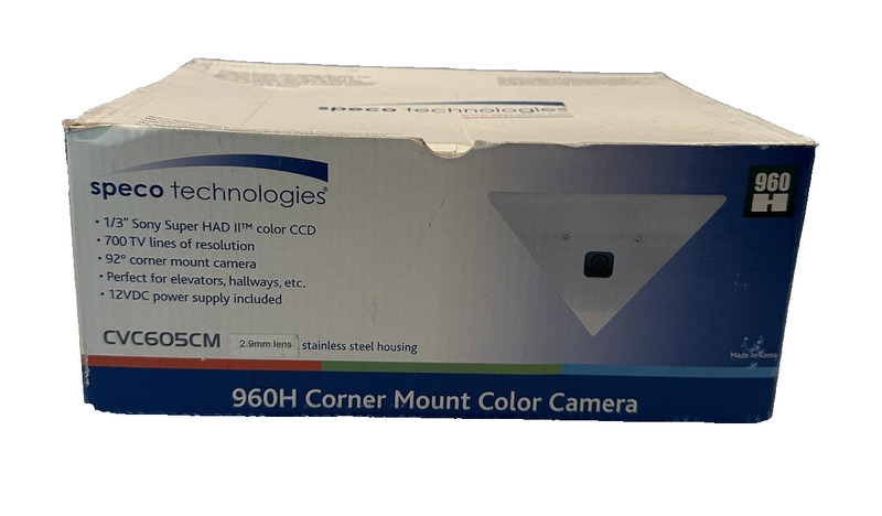 Speco Technologies CVC605CM 960H Corner Mount Color Camera 700TVL 3.6mm Lens NOS
