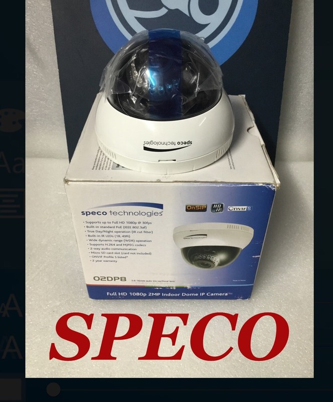 Speco O2DP8 Security Color Camera W/ 3.6-16mm 2MP HD IP OnSIP OnVIF 18 LEDs NEW!