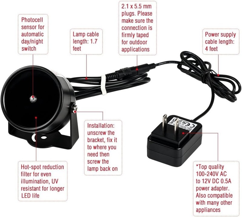 80ft IR Illuminator | AI4 No Hot Spot Wide Angle Infrared Light for Security ... gallery