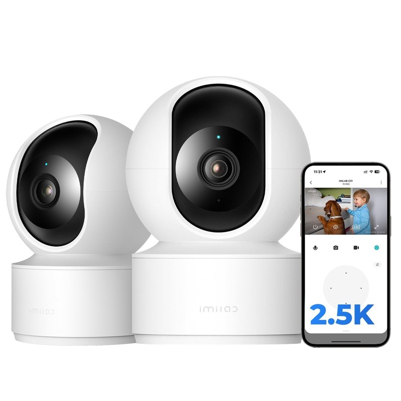 2 Pack 2.5K Indoor Security Cameras, 360° Pet & Baby Monitor, WiFi, App Control gallery