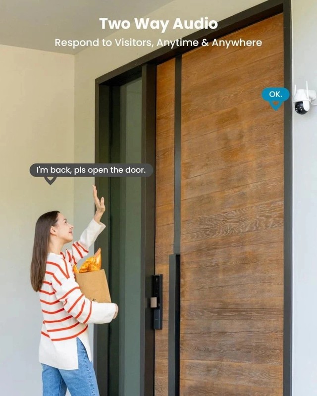 ieGeek 3MP 2K WiFi Wireless Outdoor Solar Powered Security Camera 360° Full View gallery