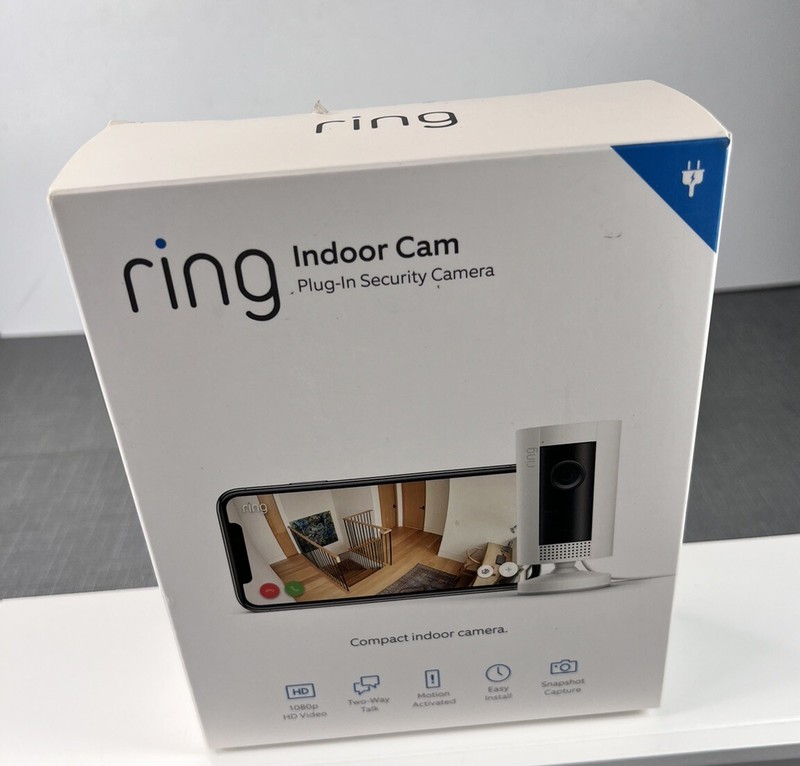 RING INDOOR CAM COMPACT PLUG IN HD SECURITY CAMERA WHITE #115512