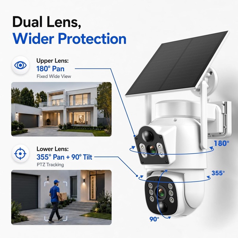 Camera Monitor 4MP Home Security System Wireless Outdoor Solar Battery 2way Talk gallery