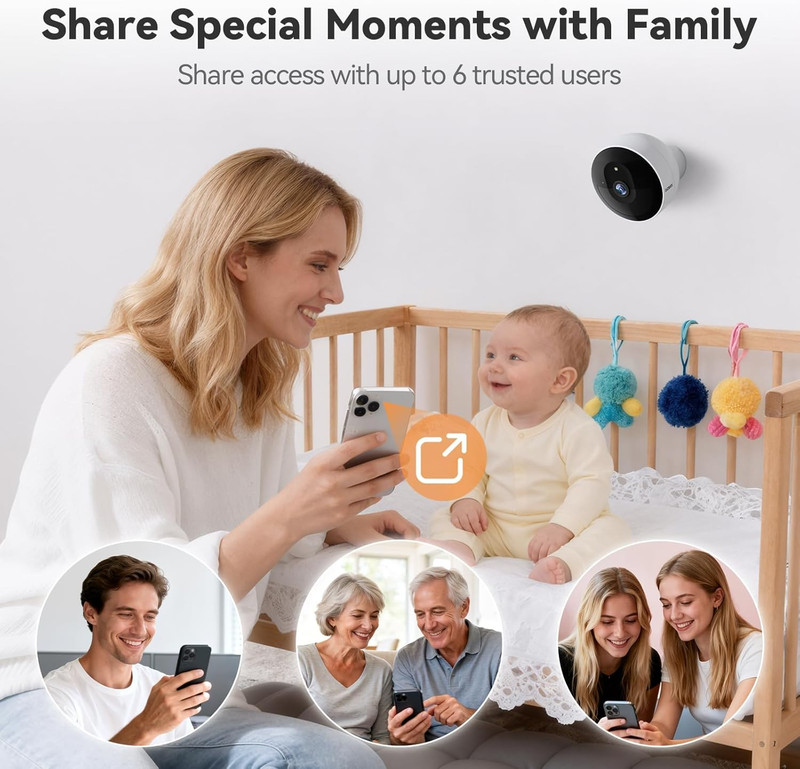 Magnetic Security Cameras Wireless Outdoor,2K AI Cameras for Home Security, Batt gallery