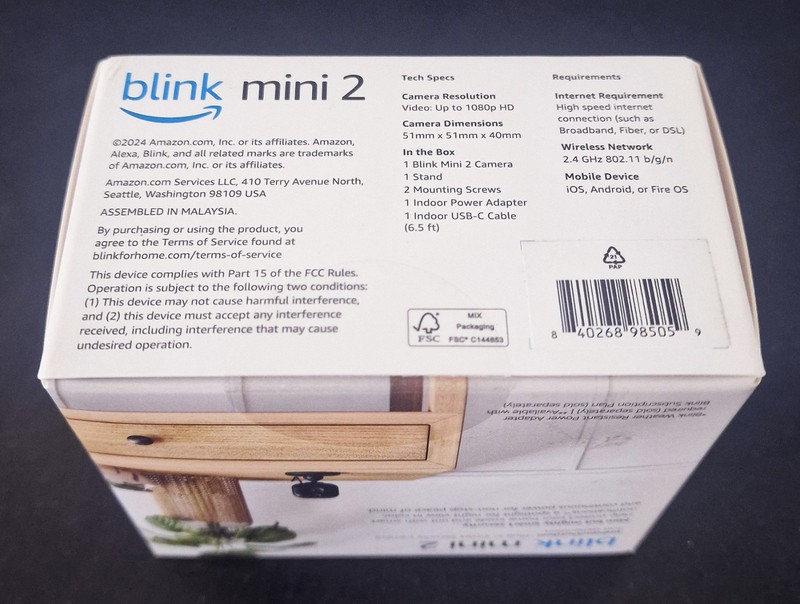 Blink Mini 2 Indoor Plug-in HD Smart Security Camera - Black - NEW, SEALED gallery