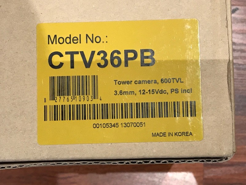 New Tower Camera CTV36PB 600TVL, Day / Night, 3.6mm lens 12- 15 VDC gallery