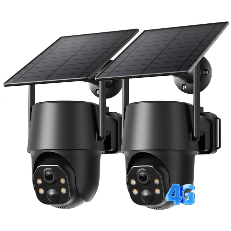 4G LTE Solar Security Camera, 2K Resolution, 360° View,
