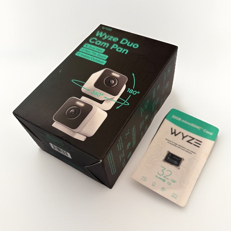Wyze Duo Cam Pan 2K IP65 Indoor Outdoor Pan Tilt Camera Alexa 32GB New