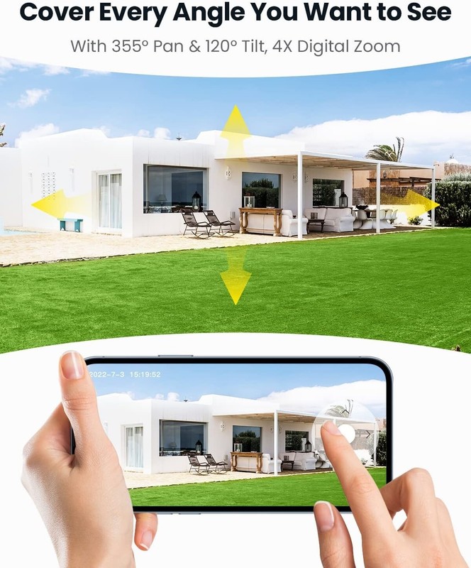 ieGeek Outdoor Solar Security Camera 360°Wireless PTZ Home Battery CCTV System gallery