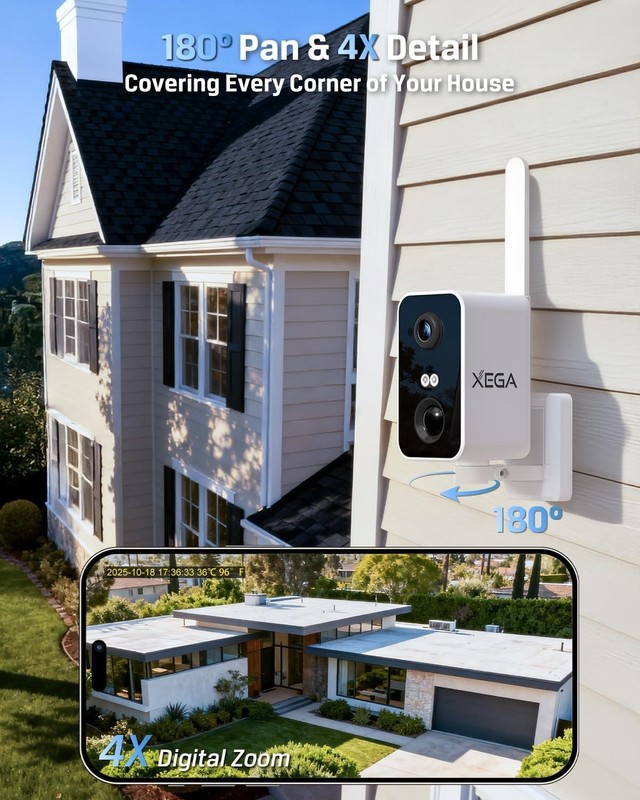No WiFi 4G LTE Security Camera: Color Night Vision, 10,000mAh Battery & Siren gallery